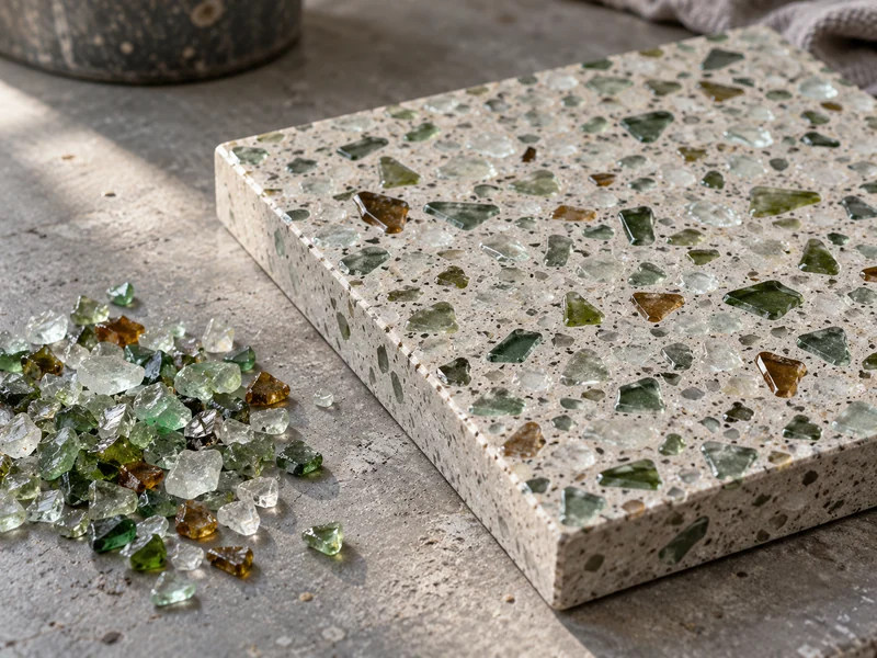 Terrazzo & finishes — illustrative glass material application